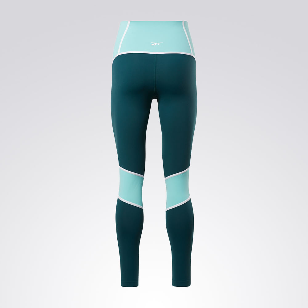 Calça Reebok Legging Colorblock Cintura Alta Feminino – verde – foto 2