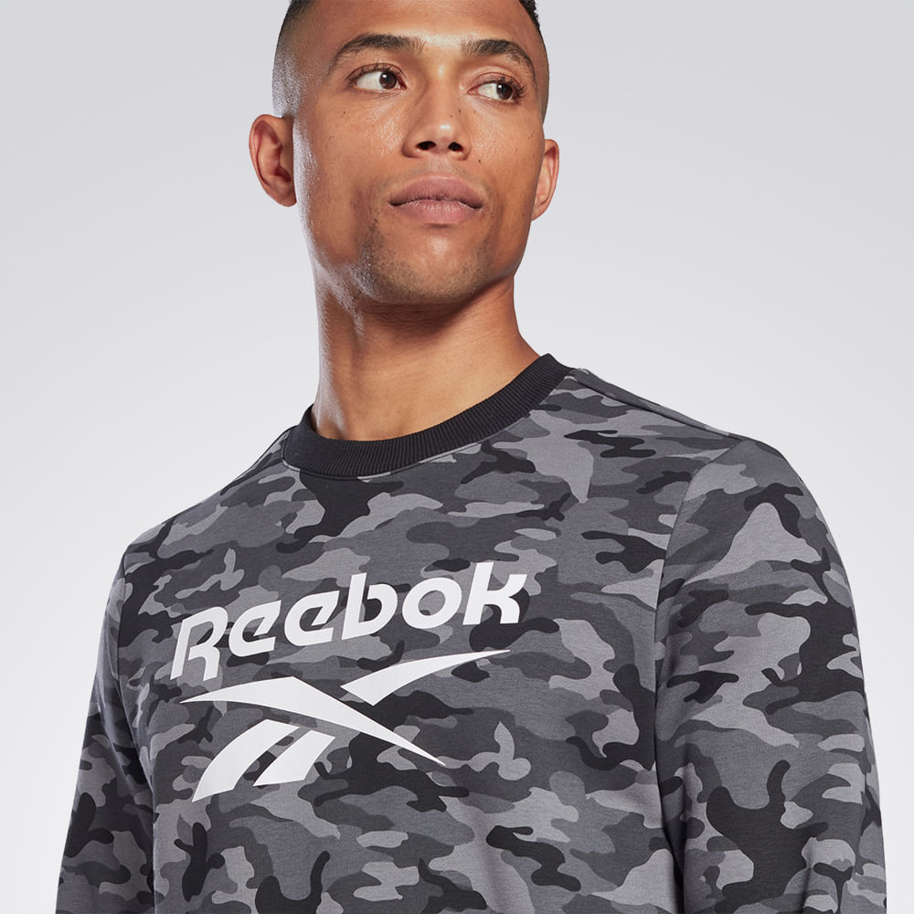 Blusa Reebok Camo Crew Masculino – preto – foto 2
