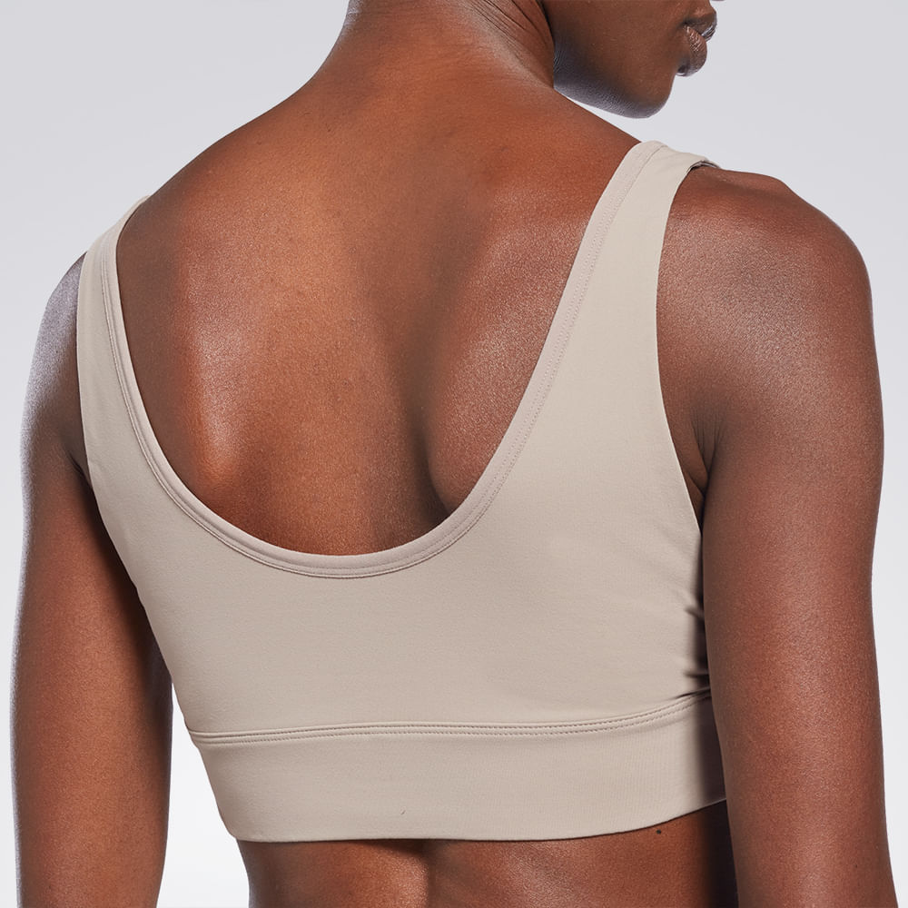 Top Reebok Treino Baixo Impacto Minimalista Feminino – cinza – foto 3