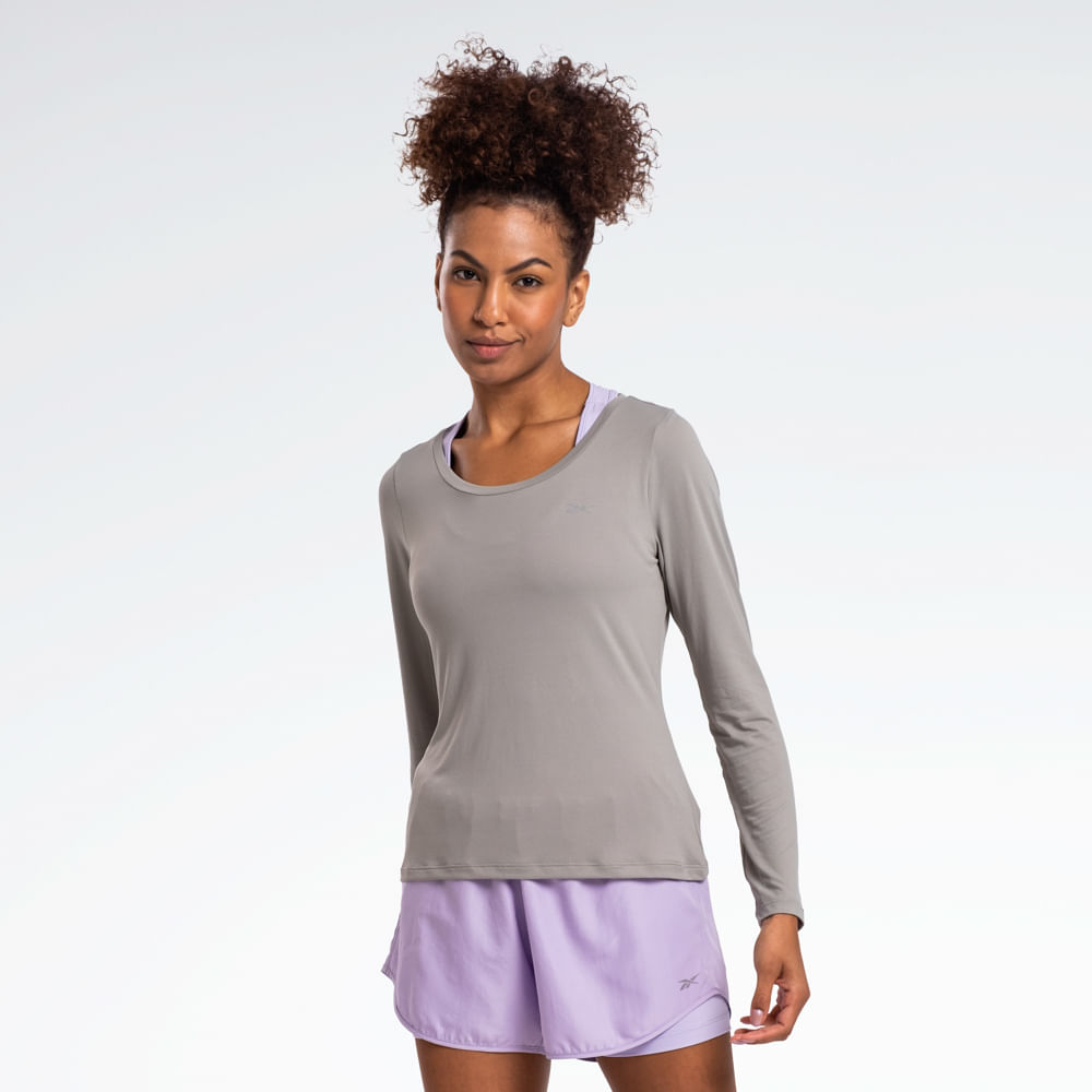 Camiseta Reebok Dynamic Manga Longa Feminina – verde – foto 2