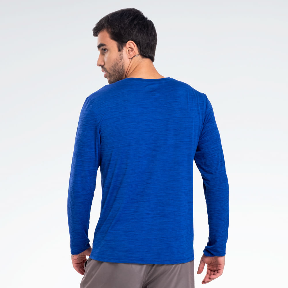 Camiseta Reebok Race Manga Longa Masculina – azul – foto 1