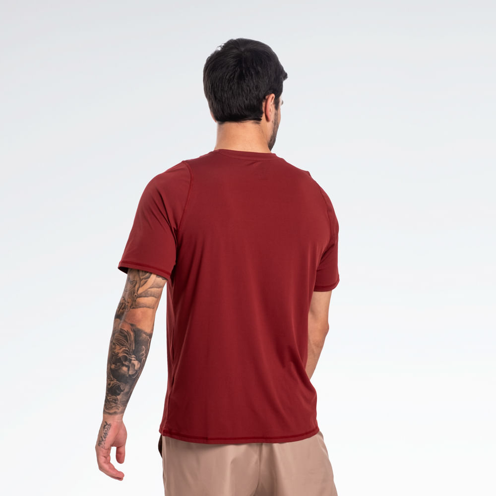 Camiseta Reebok Agile Manga Curta Raglan Masculina – Vinho – foto 1