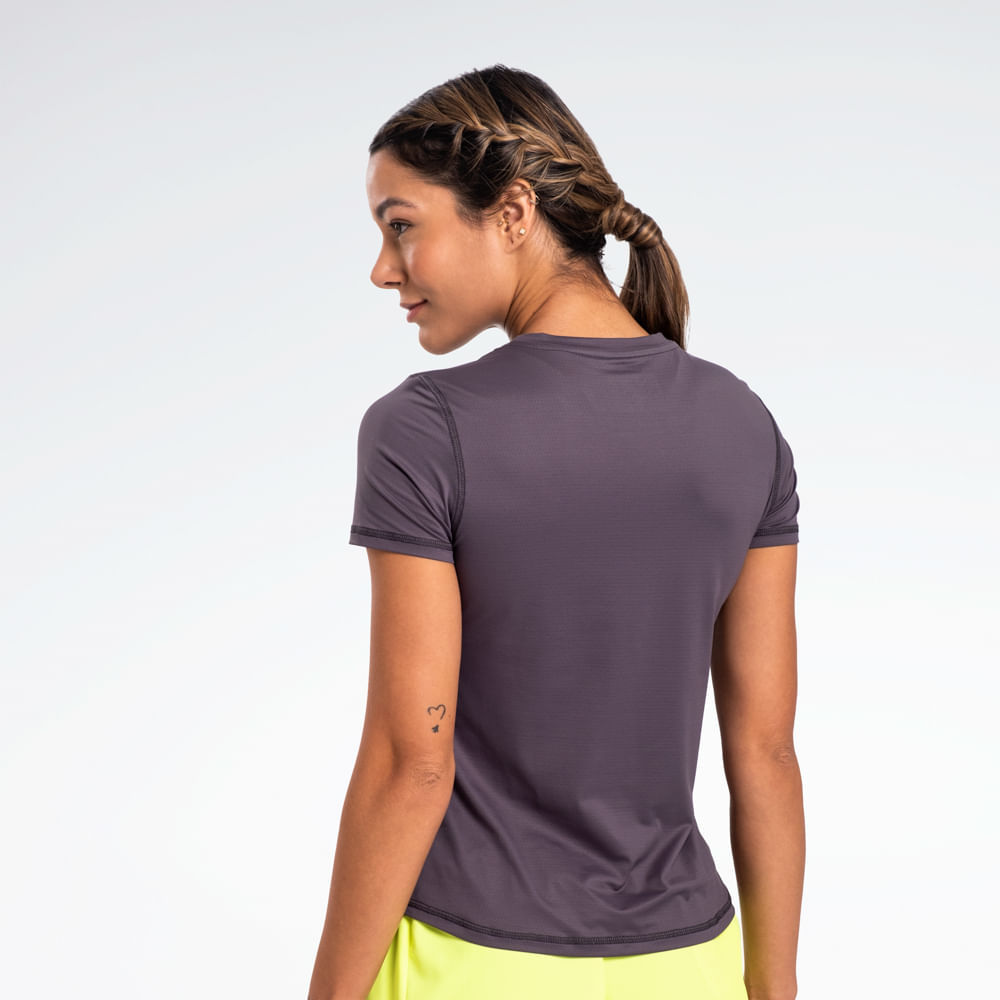 Camiseta Reebok Impact Manga Curta Feminina – cinza – foto 1