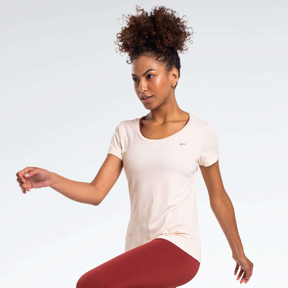 Camiseta Reebok Agile Manga Curta Feminina – branco – foto 2