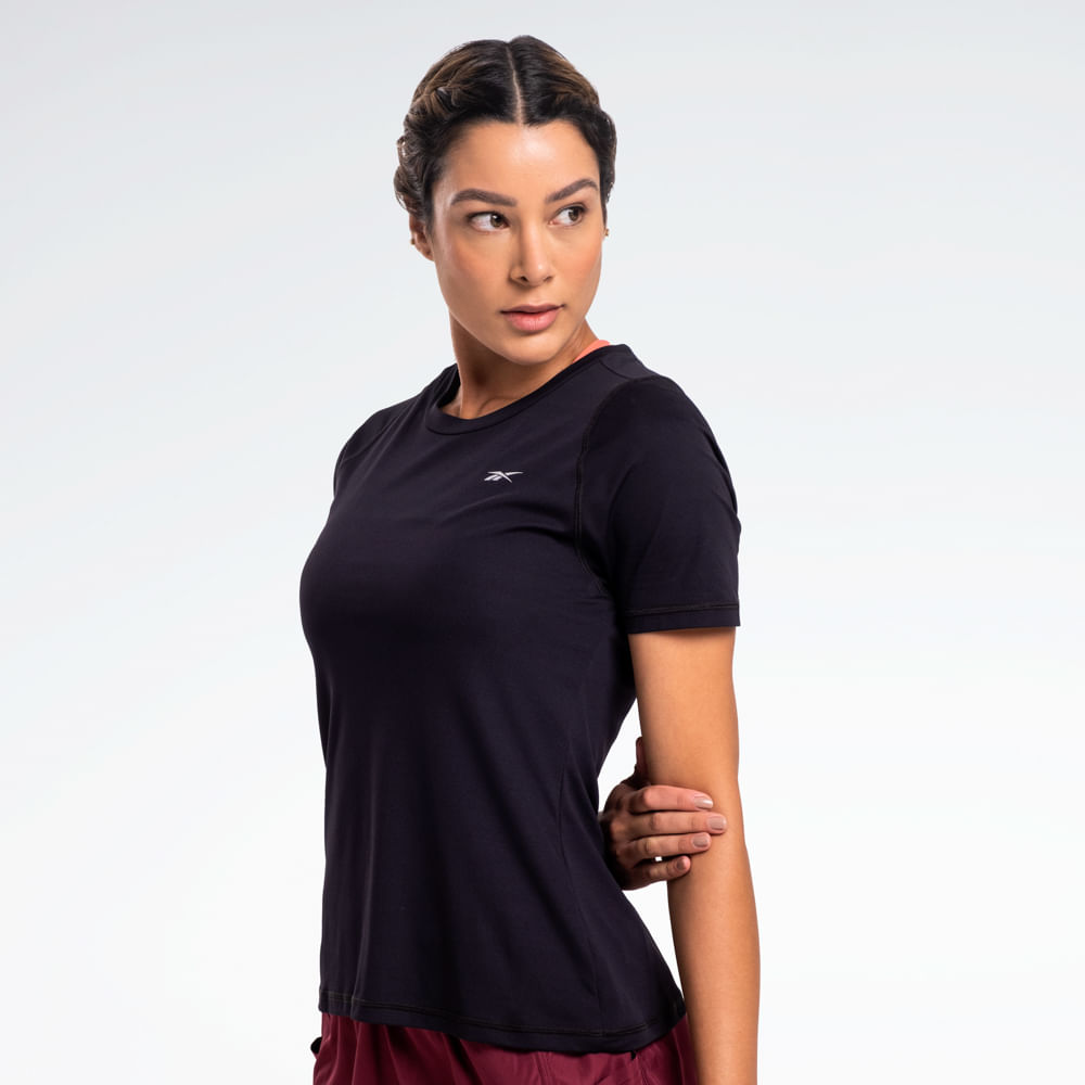 Camiseta Reebok Agile Manga Curta Raglan Feminina – preto – foto 2