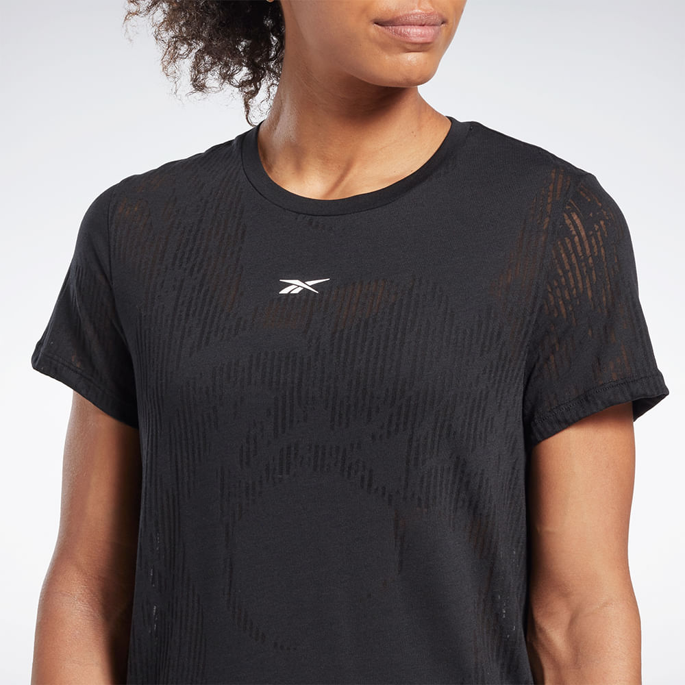 Camiseta Reebok Burnout Feminina – preto – foto 1