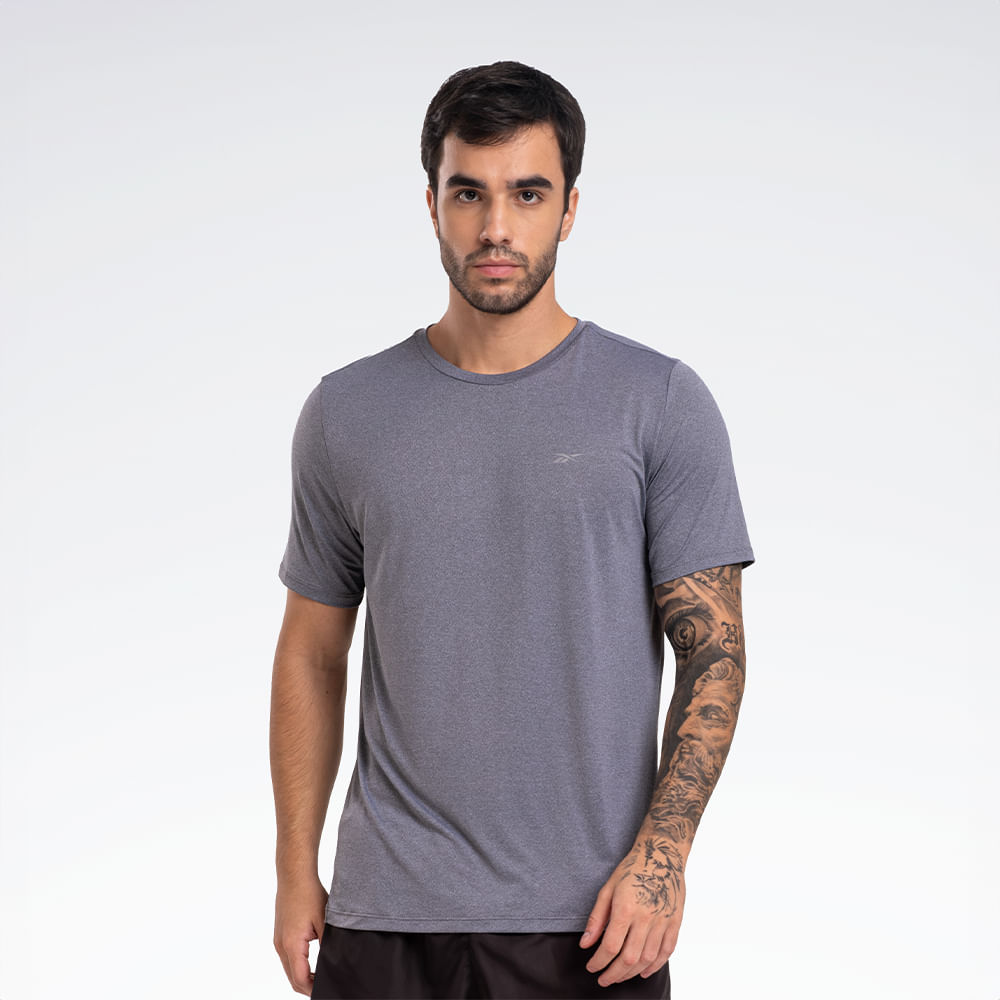 Camiseta Reebok Dynamic Manga Curta Masculina – Cinza mescla – foto 1