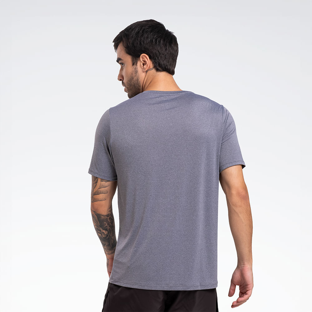 Camiseta Reebok Dynamic Manga Curta Masculina – Cinza mescla – foto 2