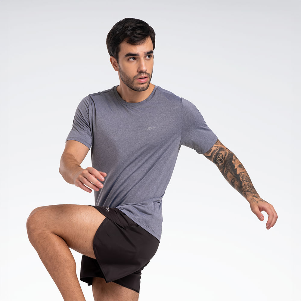 Camiseta Reebok Dynamic Manga Curta Masculina – Cinza mescla – foto 3