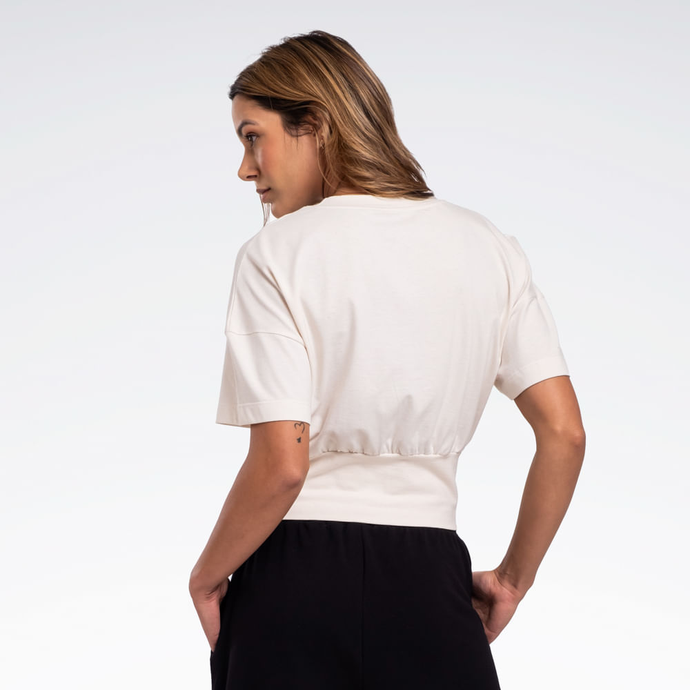 Camiseta Reebok Young Rib Cropped Manga Curta Feminina – branco – foto 2