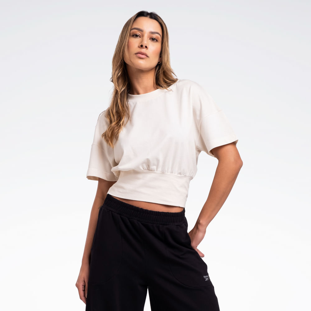 Camiseta Reebok Young Rib Cropped Manga Curta Feminina – branco – foto 3