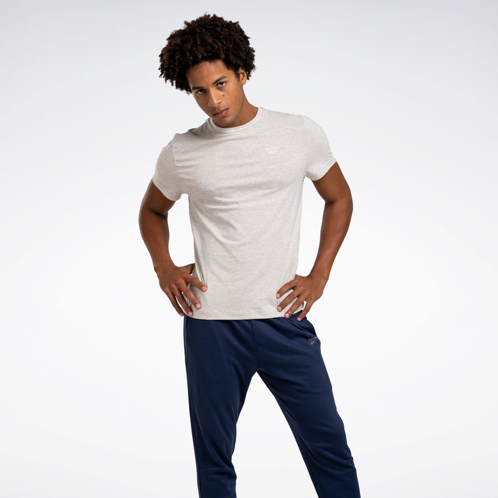 Camiseta Reebok Essential Manga curta Masculina – Areia claro – foto 1