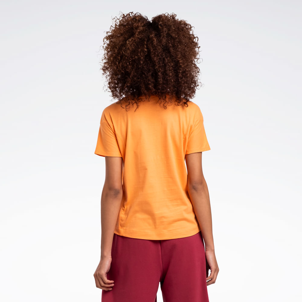 Camiseta Reebok Young Cropped Manga curta Feminina – laranja – foto 2