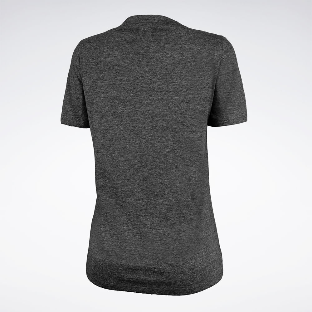 Camiseta Reebok Bigo Logo Manga Curta Feminina – Cinza mescla – foto 2