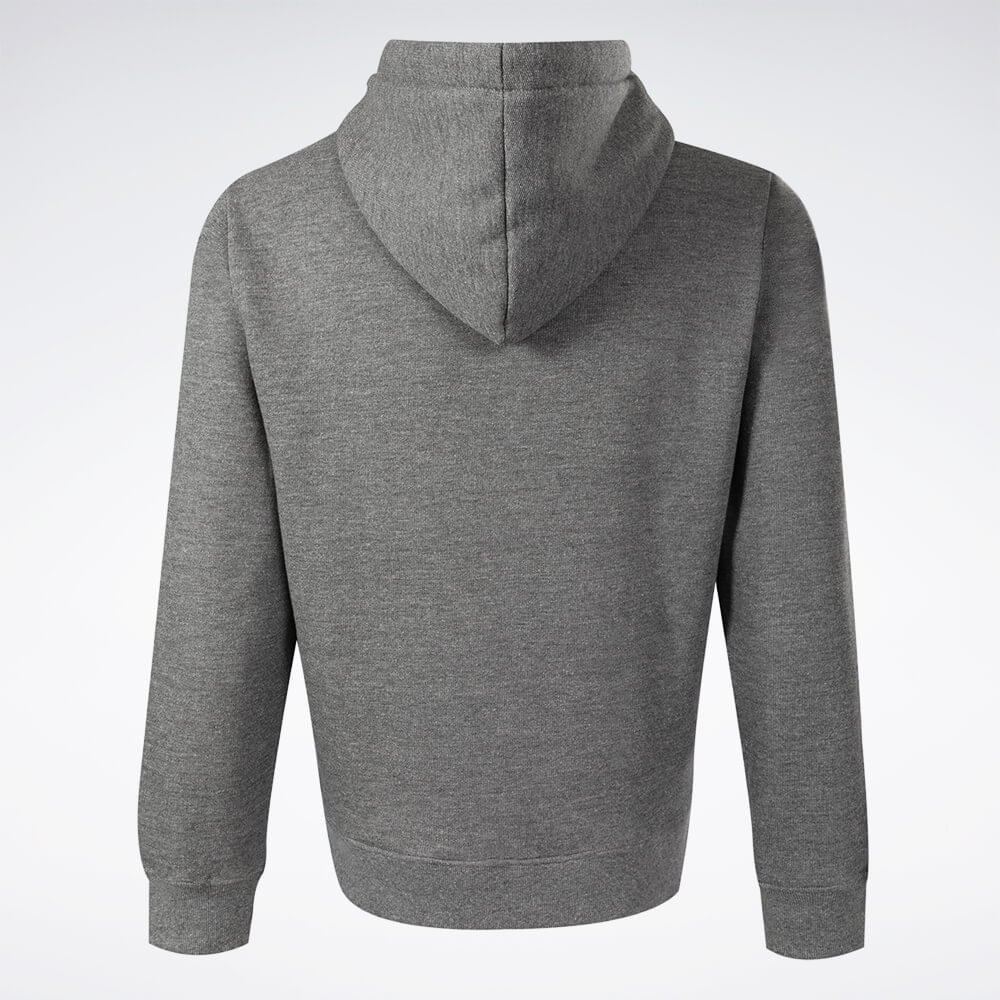 Jaqueta Reebok CL Logo com Capuz Masculina – Cinza mescla – foto 2
