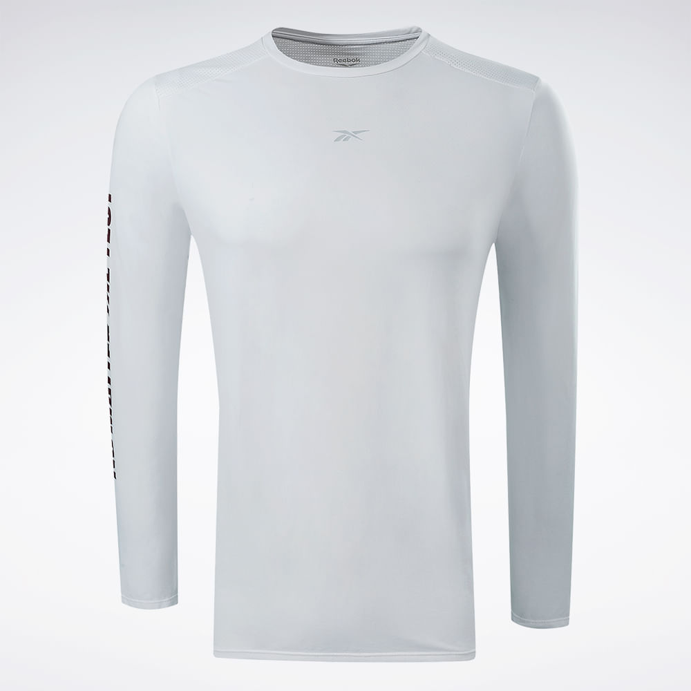 Camiseta Reebok Athletic Print Manga Longa Masculina – branco – foto 1
