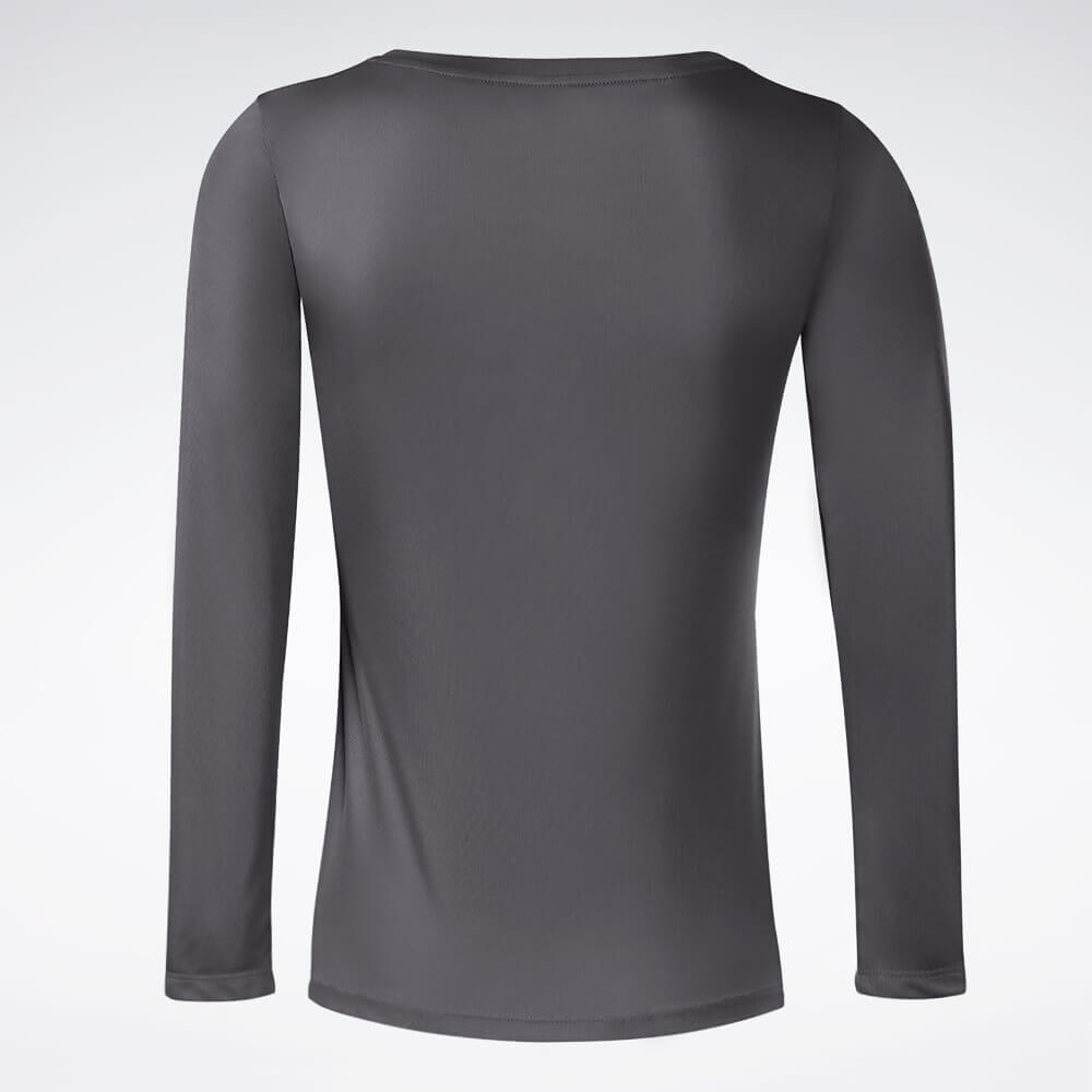 Camiseta Reebok Race Print Manga Longa Feminina – cinza – foto 2