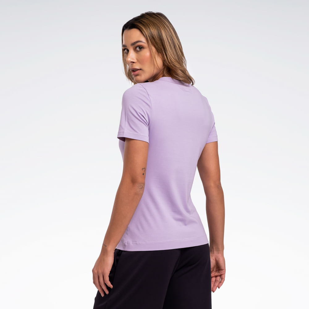 Camiseta Reebok Essential Manga curta Feminina – Lilás – foto 2