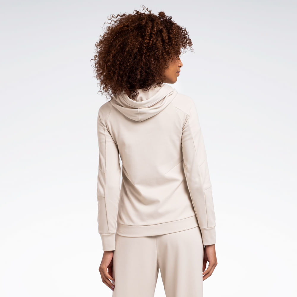 Jaqueta Reebok Essential com Capuz Feminina – Areia claro – foto 2