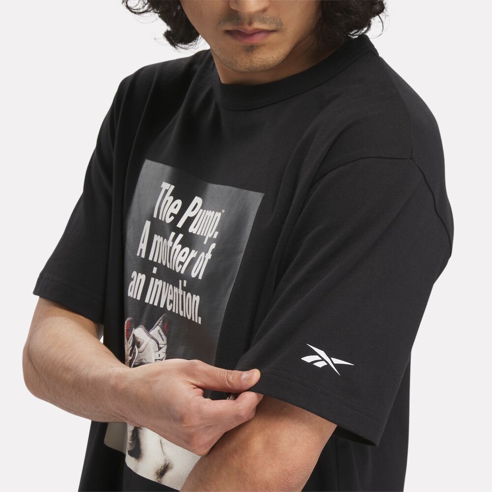 Camiseta Reebok Basketball Pump Graphic Masculina – preto – foto 3