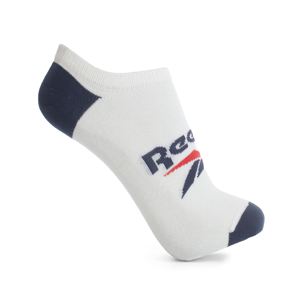 Kit 3 Meias Reebok CL 3K Invisível Malha Lisa Feminina – branco – foto 1