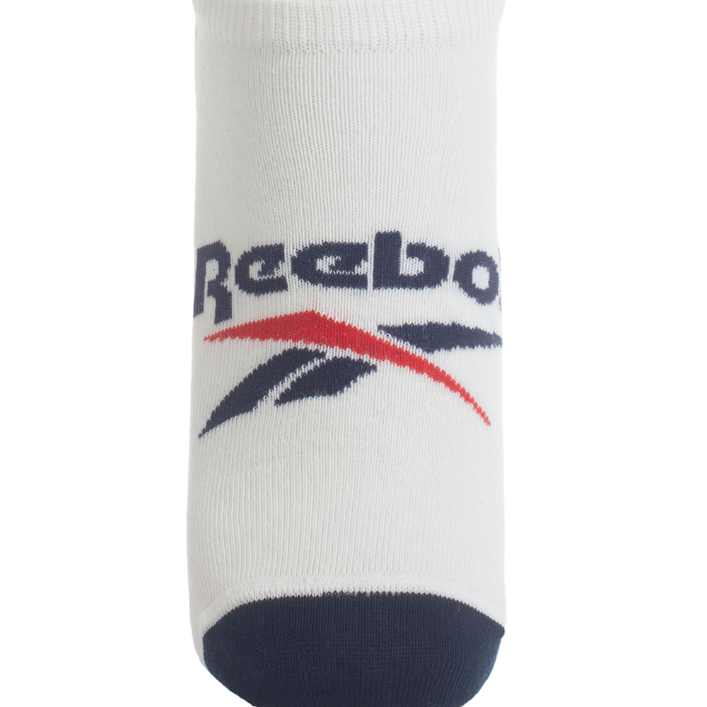 Kit 3 Meias Reebok CL 3K Invisível Malha Lisa Feminina – branco – foto 2