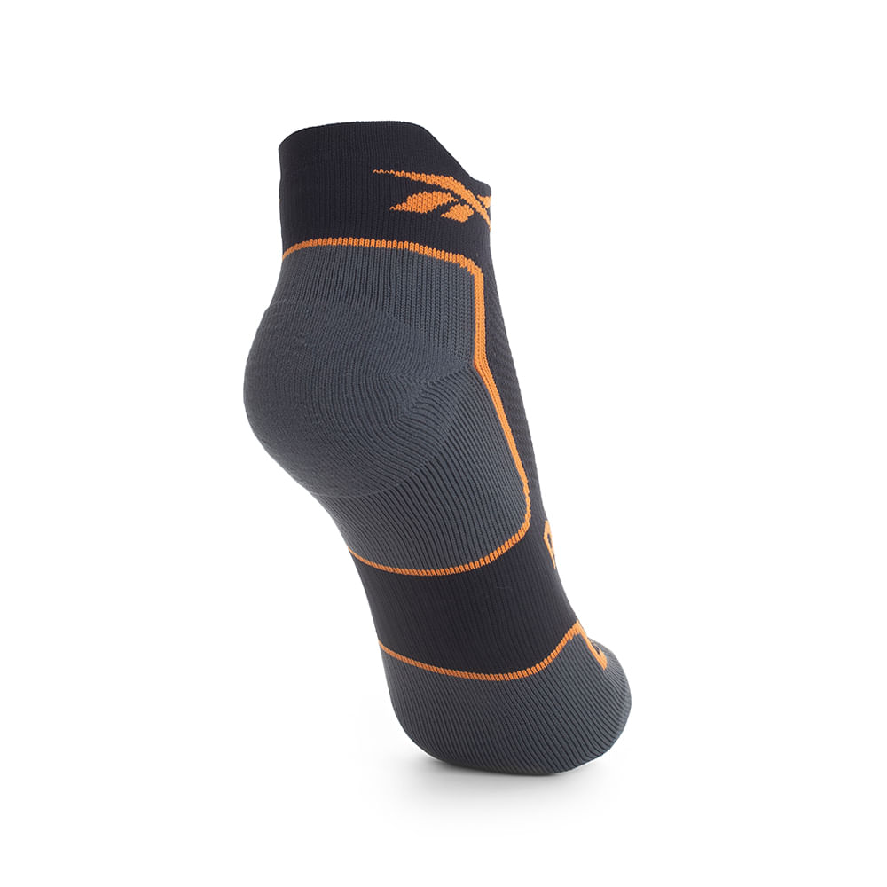 Meia Reebok Performance Invisível Masculino – preto e laranja – foto 4