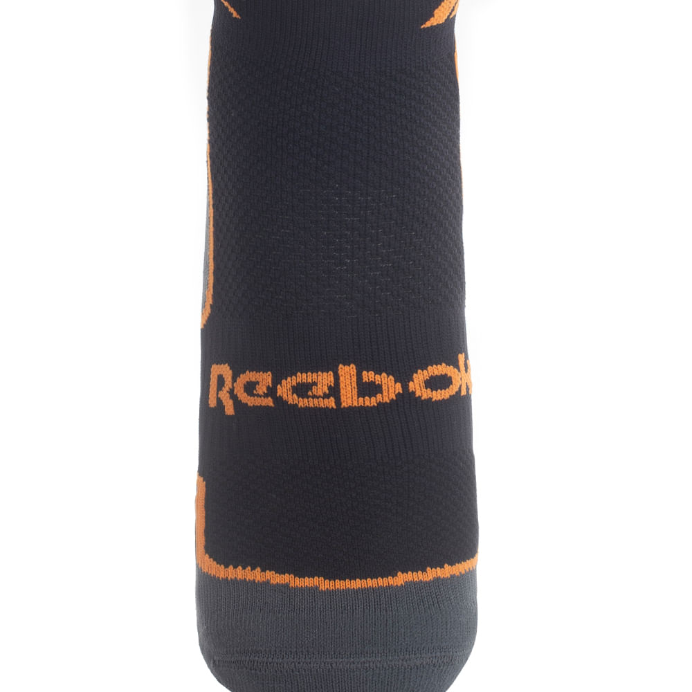 Meia Reebok Performance Invisível Feminino – preto e laranja – foto 2