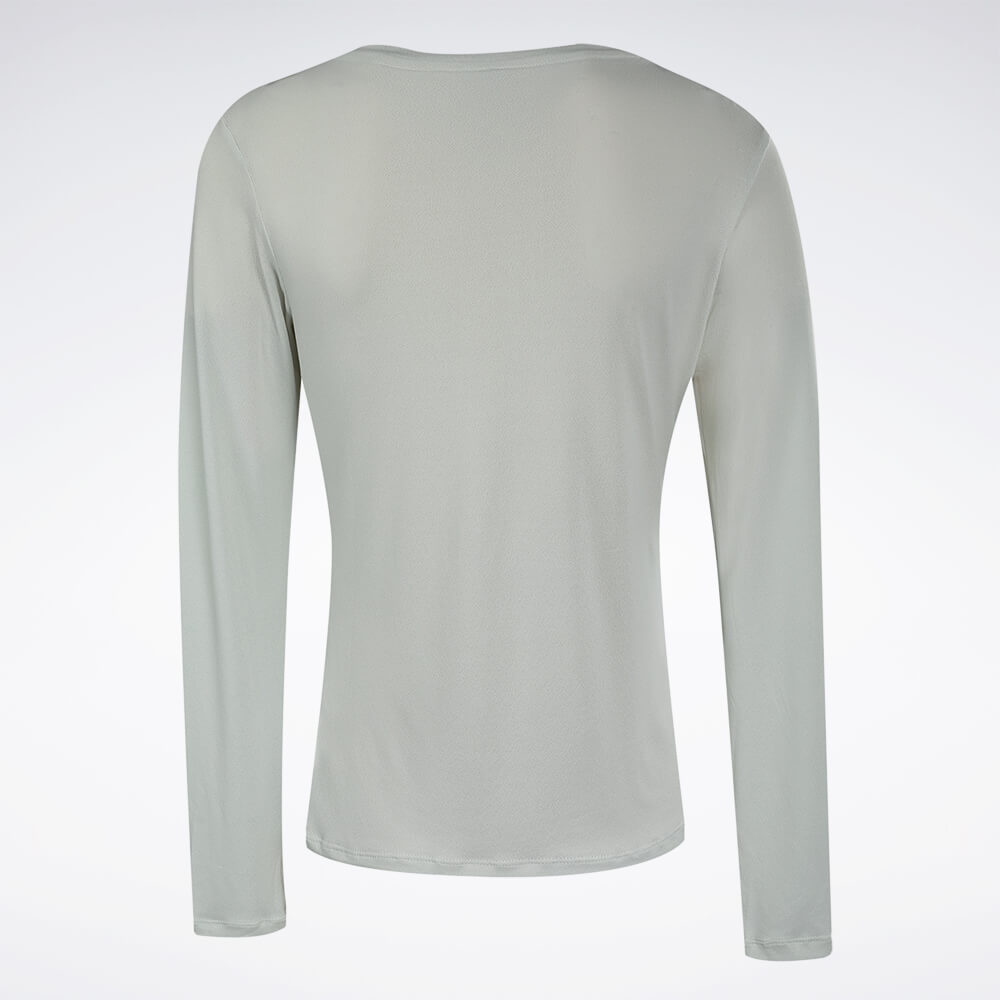 Camiseta Reebok Dynamic Print Manga longa Feminina – cinza – foto 2