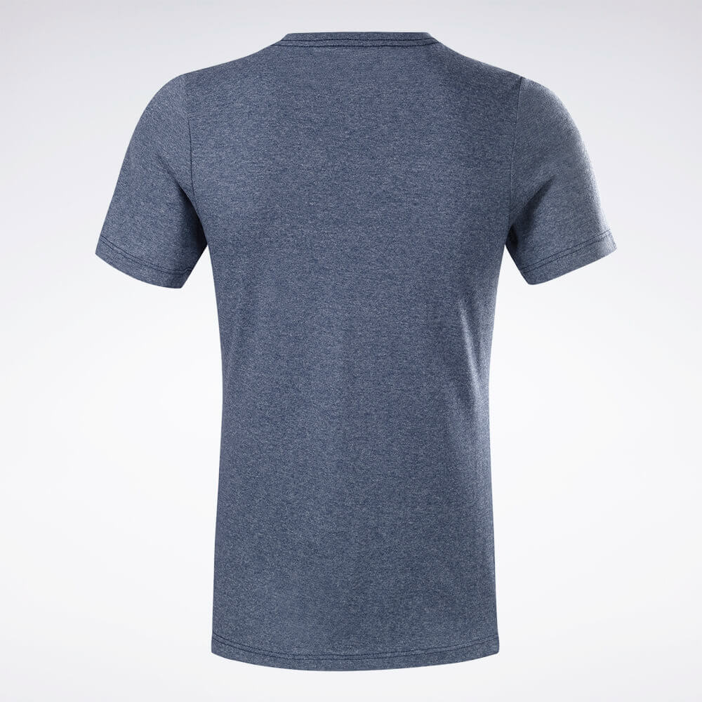 Camiseta Reebok Cl Logo V Manga curta Feminina – azul – foto 2