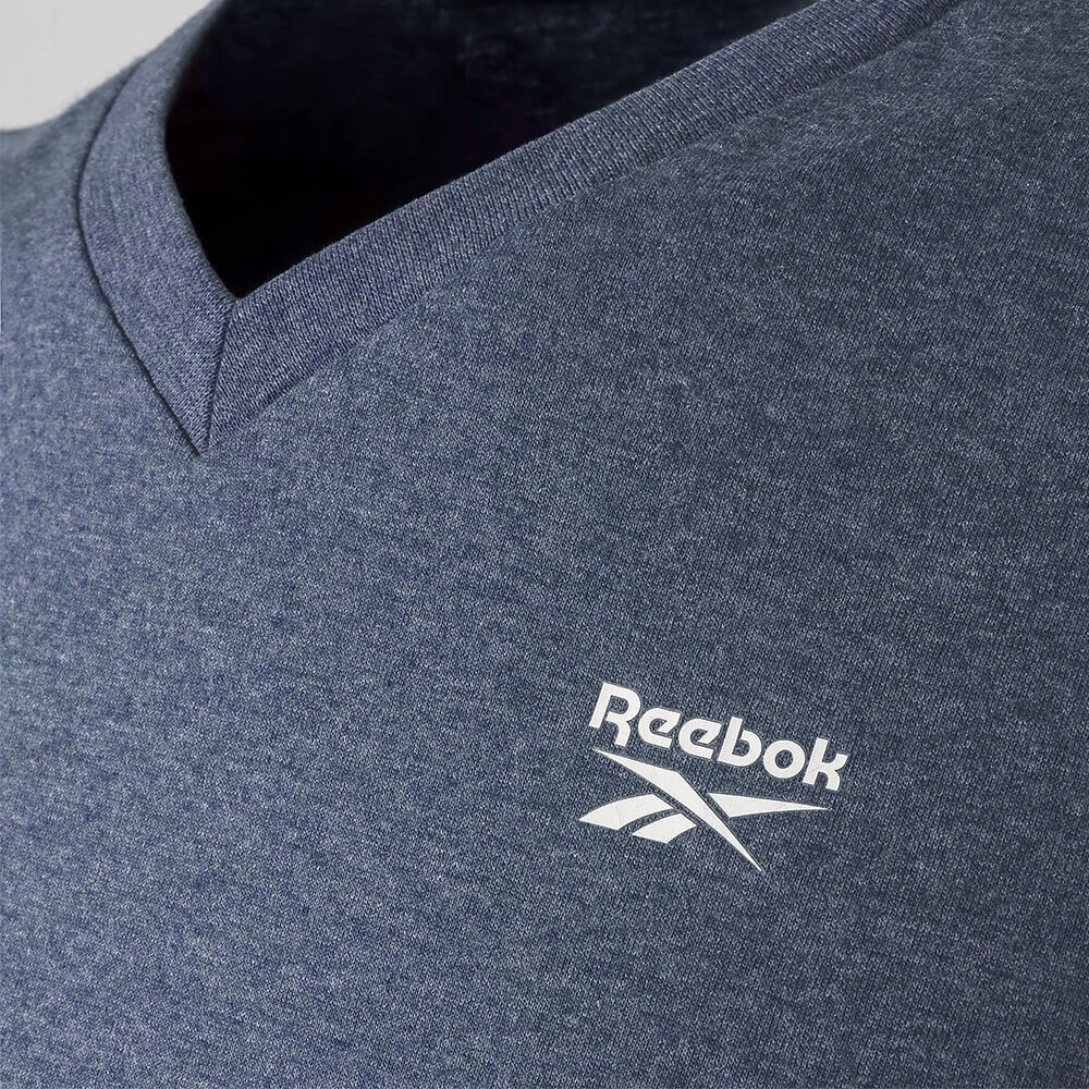 Camiseta Reebok Cl Logo V Manga curta Feminina – azul – foto 3