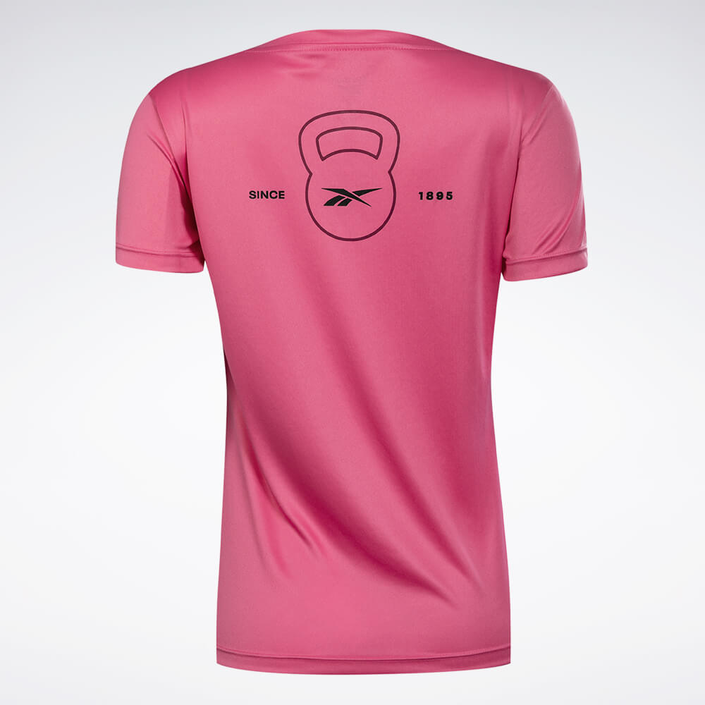 Camiseta Reebok Functional Print Feminina – rosa – foto 2