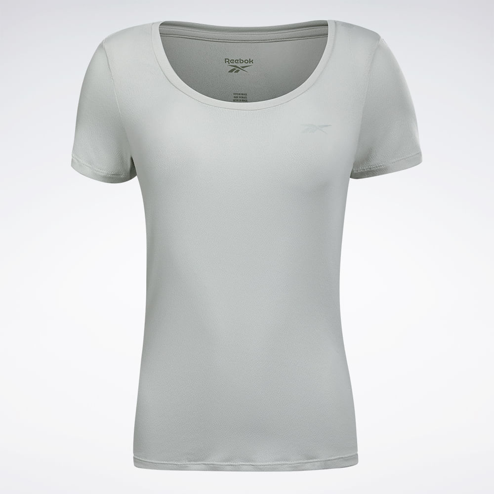 Camiseta Reebok Dynamic Print Manga Curta Feminina – cinza – foto 1