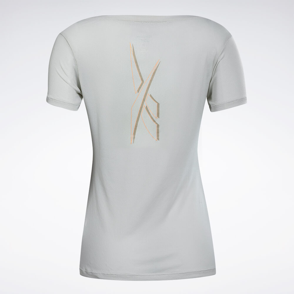 Camiseta Reebok Dynamic Print Manga Curta Feminina – cinza – foto 2