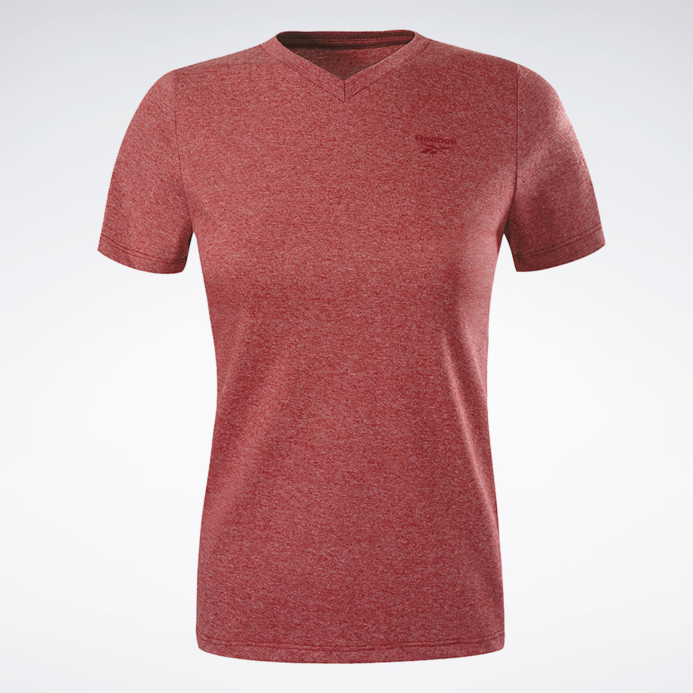 Camiseta Reebok CL Logo V Feminina – Marsala – foto 1
