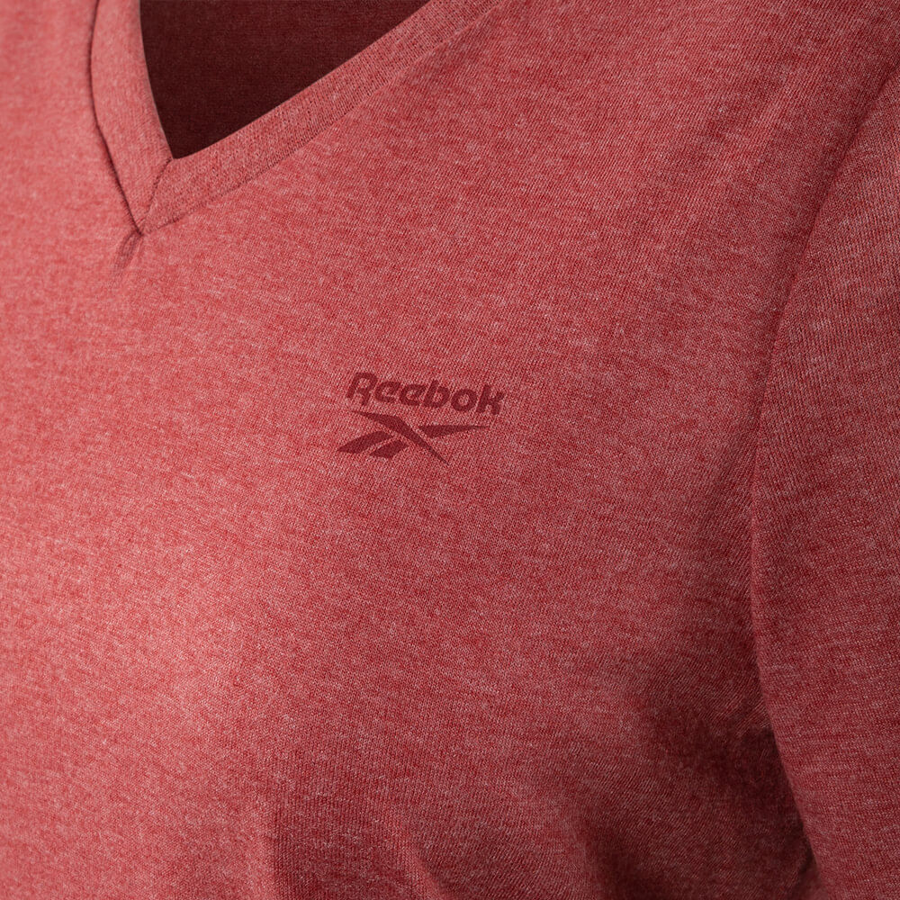 Camiseta Reebok CL Logo V Feminina – Marsala – foto 3