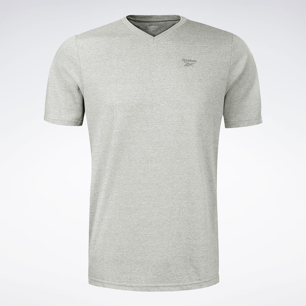 Camiseta Reebok CL Logo V Masculino – Cinza mescla – foto 1