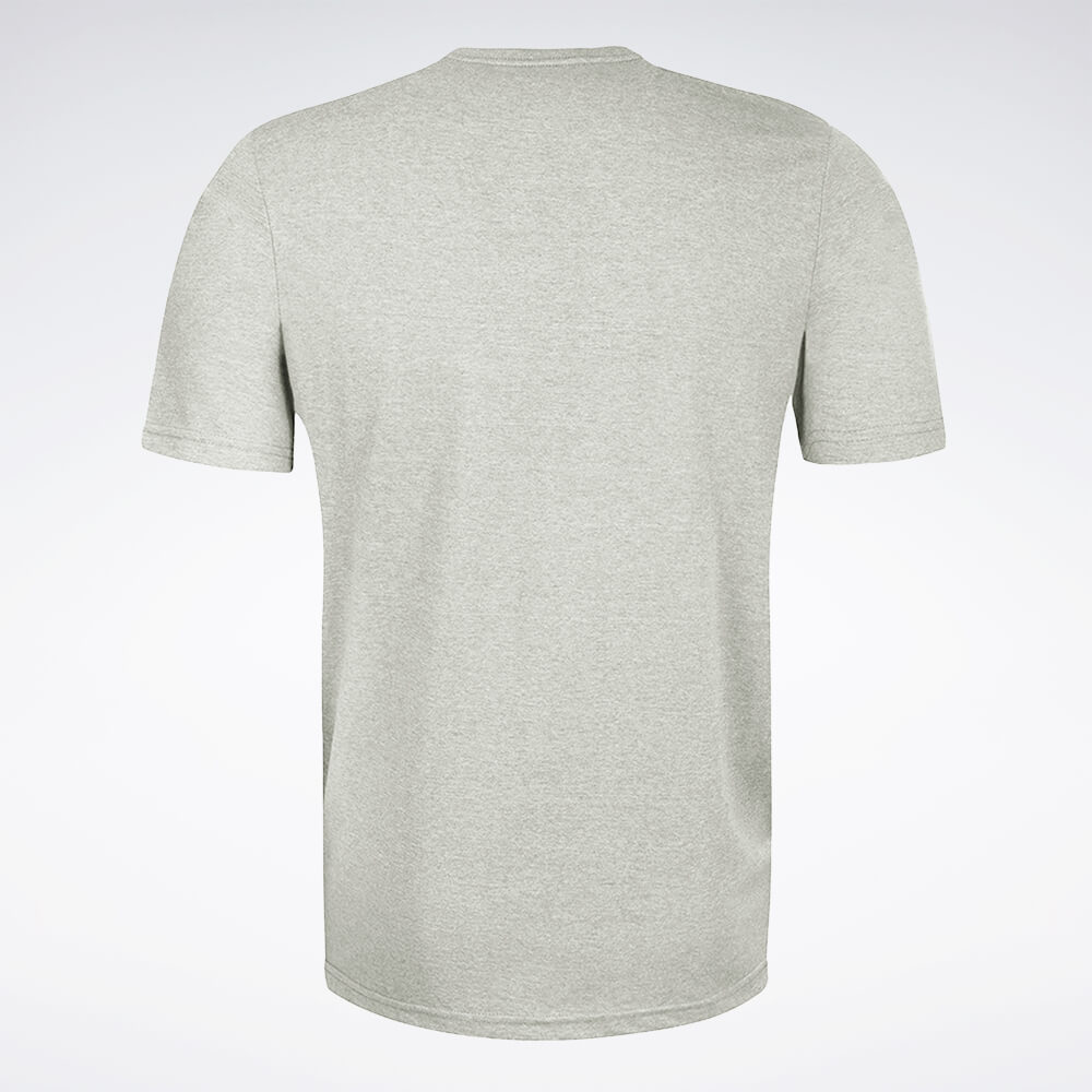 Camiseta Reebok CL Logo V Masculino – Cinza mescla – foto 2
