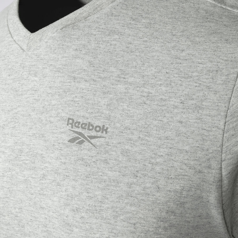 Camiseta Reebok CL Logo V Masculino – Cinza mescla – foto 3