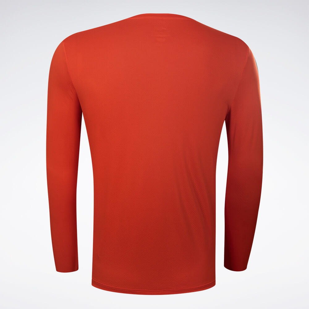 Camiseta Reebok  Manga Longa Dynamic Masculina – vermelho – foto 2