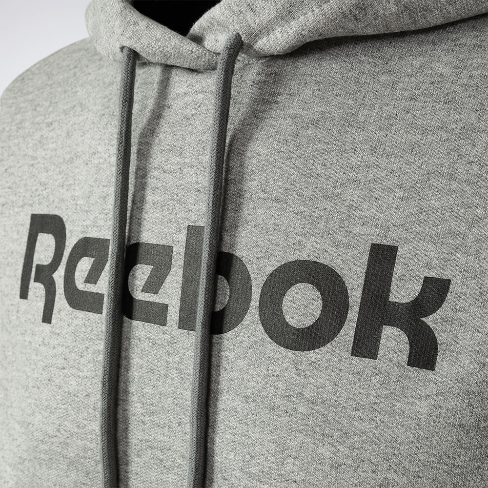 Blusa Reebok Big Logo Linear com Capuz Masculina – cinza – foto 3