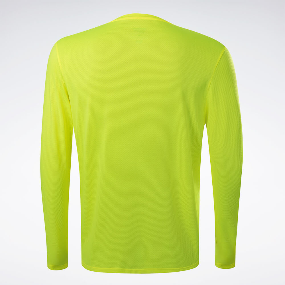 Camiseta Reebok Manga Longa Workout Masculina – amarelo – foto 2