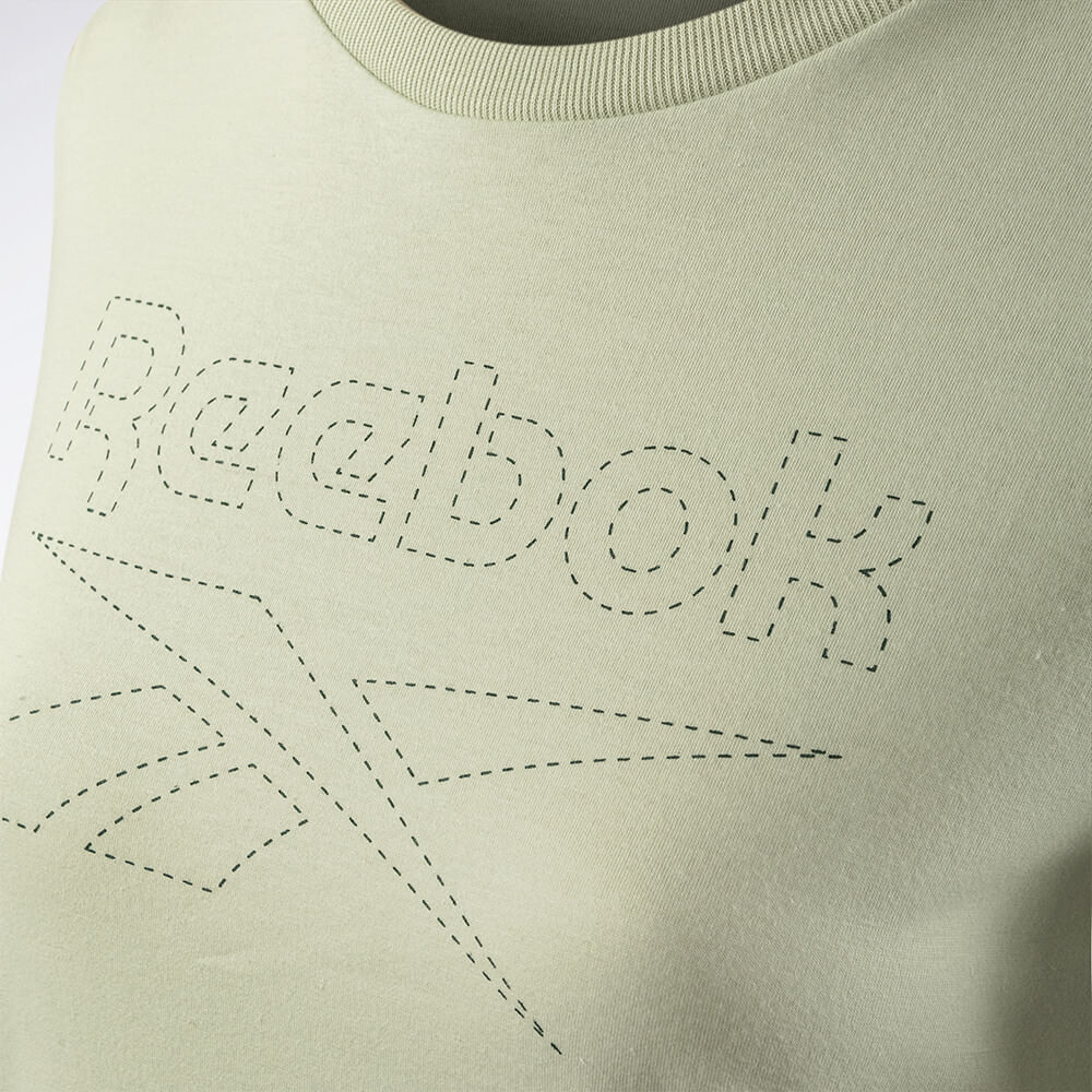 Camiseta Reebok Big Logo Feminina – Verde Claro – foto 3