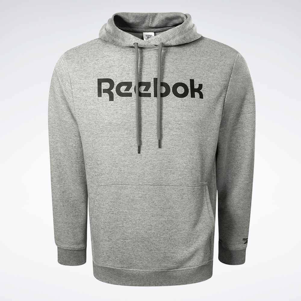 Blusa Reebok Big Logo Linear com Capuz Masculina – cinza – foto 1
