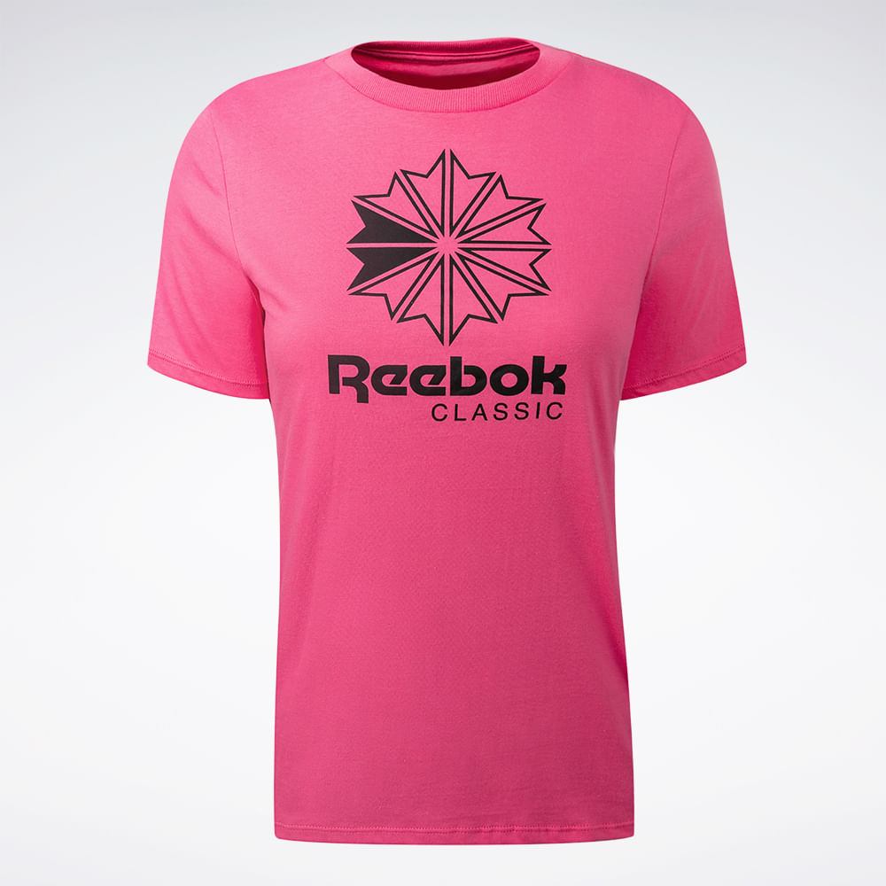 Camiseta Reebok  Star Crest Logo Feminina – rosa – foto 1