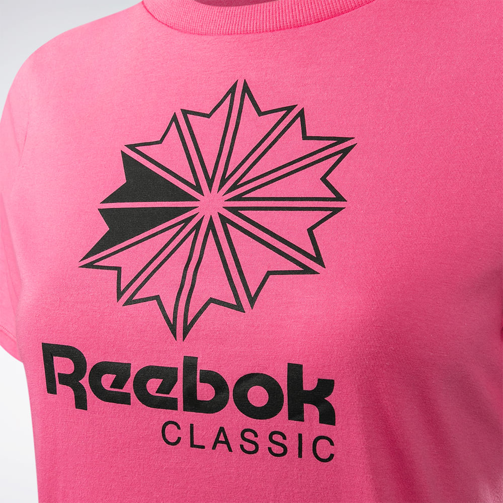 Camiseta Reebok  Star Crest Logo Feminina – rosa – foto 3