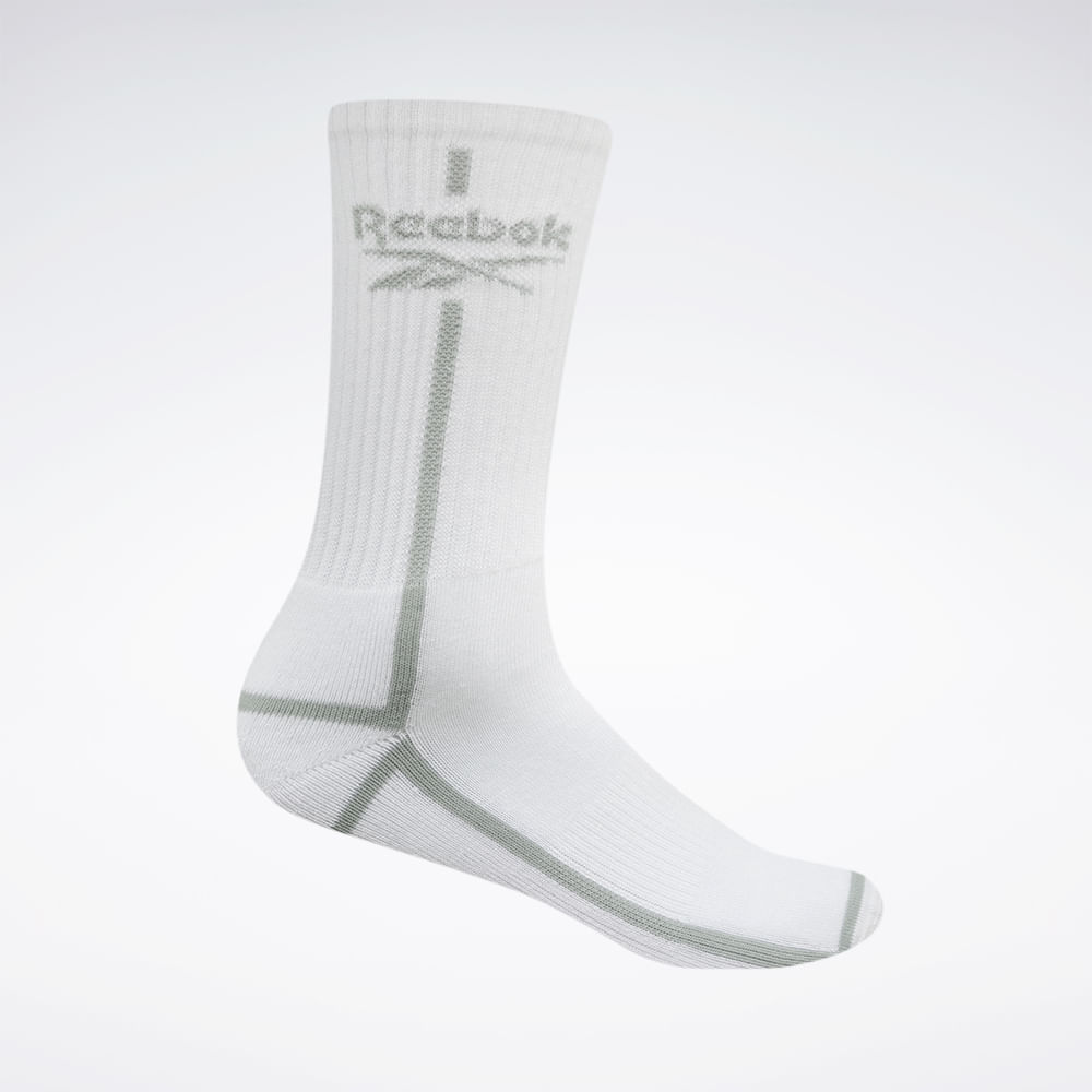 Meia Reebok Cano Alto Logo Canelada Feminina – branco – foto 1