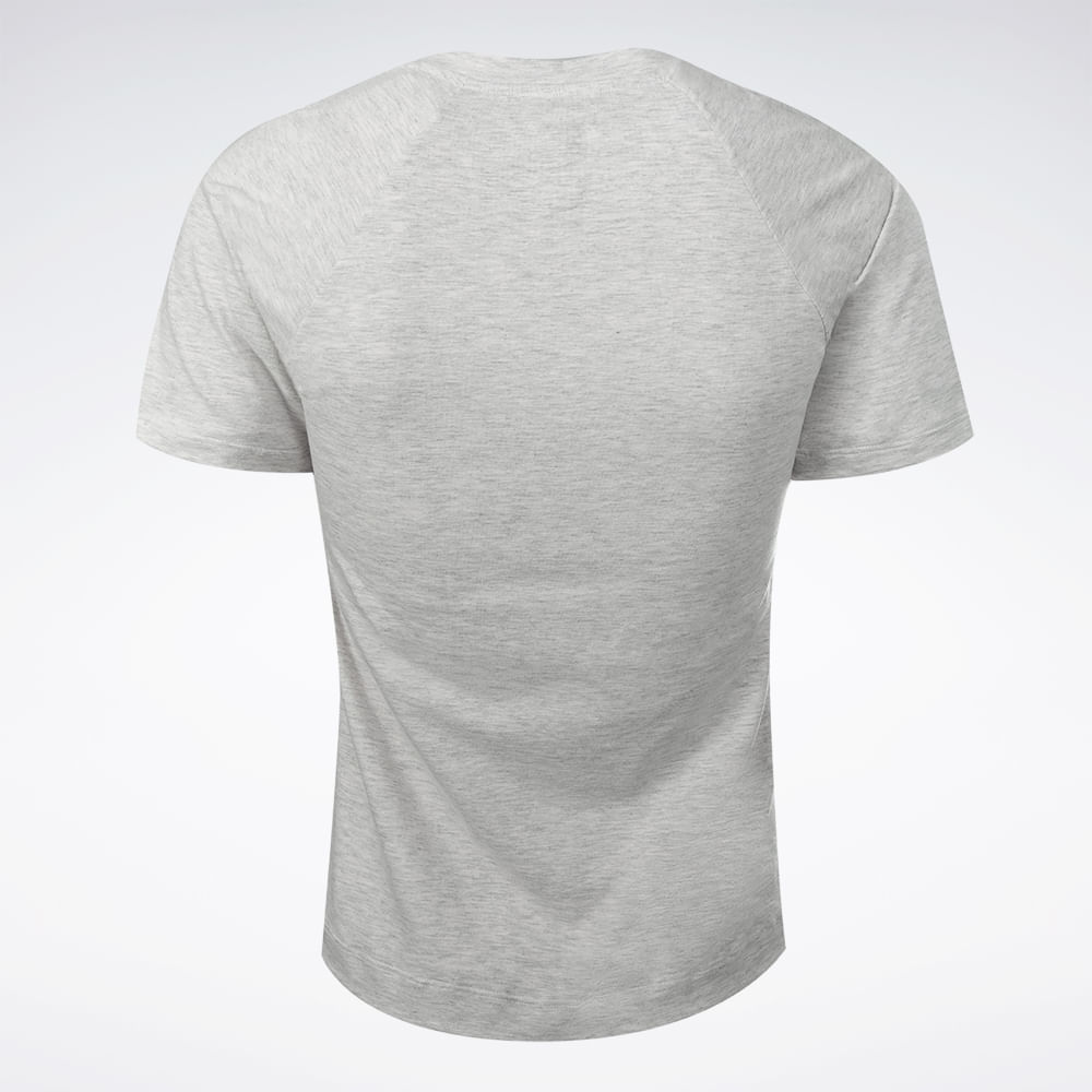 Camiseta Reebok Essential V Feminina – Cinza claro – foto 2