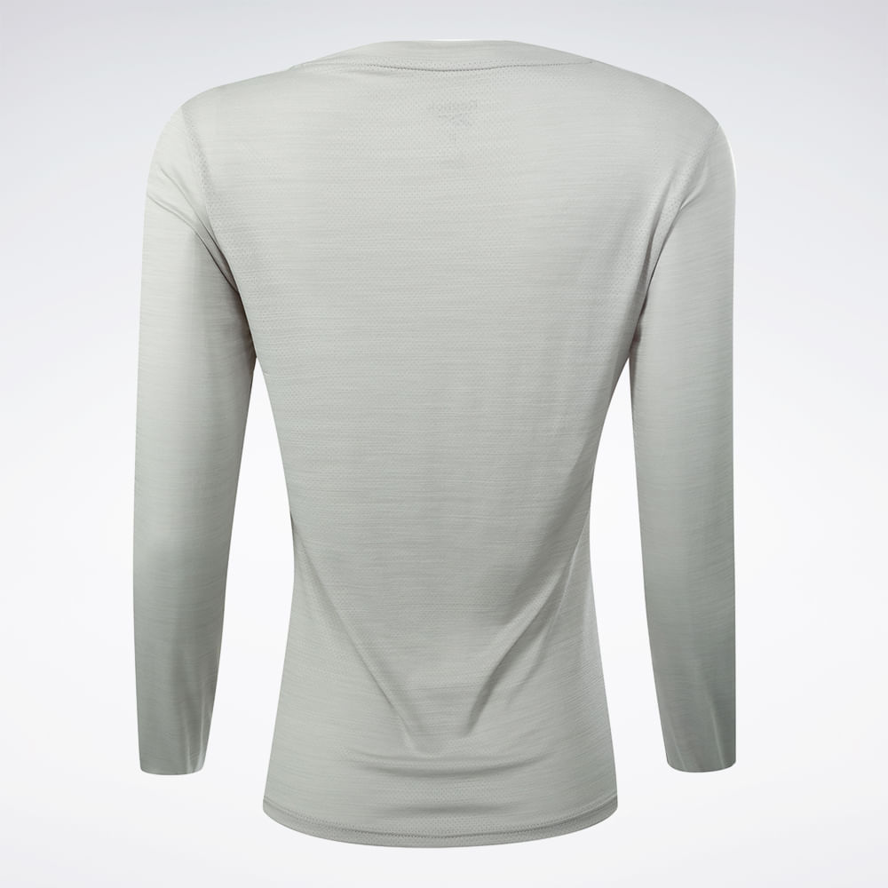 Camiseta Reebok Manga Longa Race Print Feminina – Cinza claro – foto 2