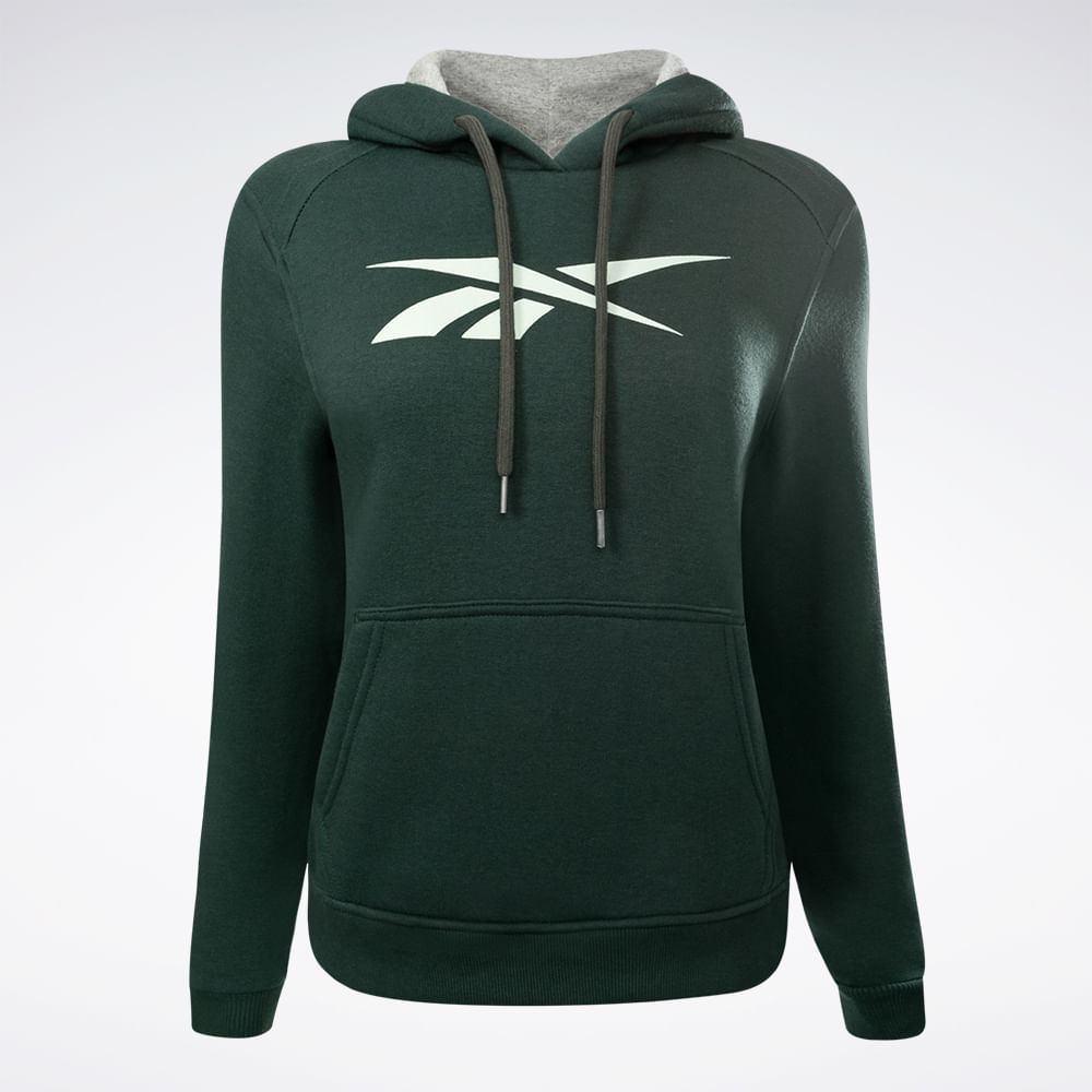 Blusa Reebok Big Vector Com Capuz Feminina – verde – foto 1